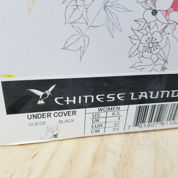 Distressed Black Western Biker Boots Suede/Leather Slouch Heeled 6.5M Bootie NEW - Picture 11 of 11